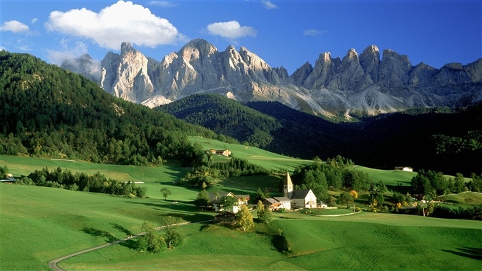Val di Funes Dolomites Italy Scenic View 4K