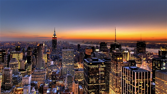 New York City Skyline at Dusk 4K