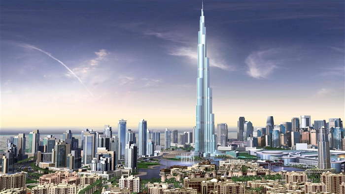 Burj Khalifa and Dubai skyline 4K
