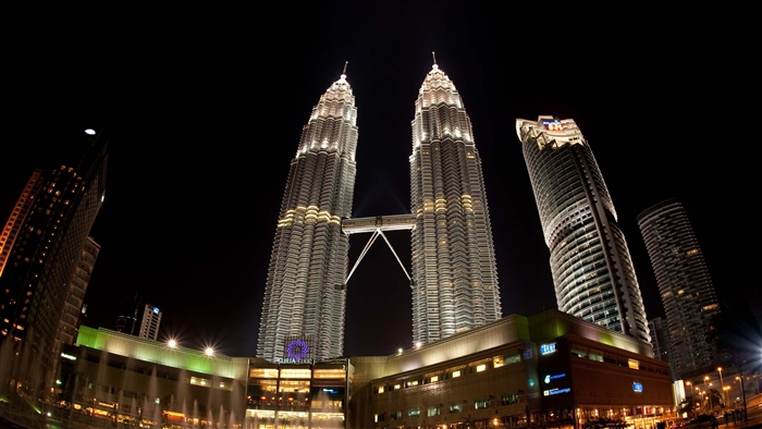 Petronas Towers at Night 4K