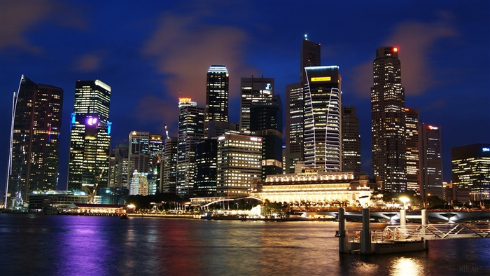Singapore Skyline at Night 4K
