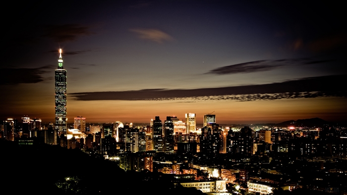 Taipei Skyline at Dusk 4K