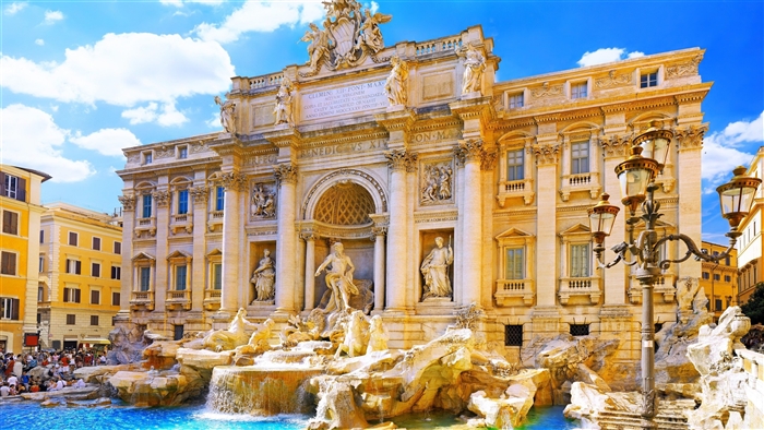 Trevi Fountain Rome Italy 4K
