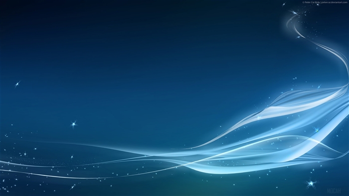 Abstract blue light streaks and stars 4K
