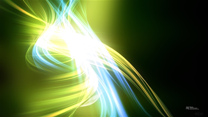 Green Abstract Light Streaks 4K