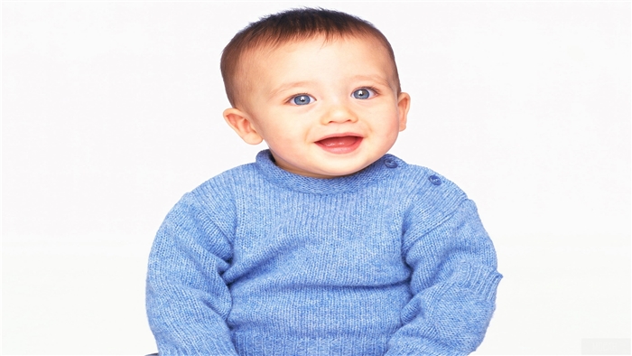 Cute Baby in Blue Sweater 4K