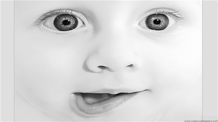 Cute baby face close-up 4K