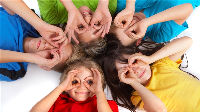 Cute Kids Playing with Hands Over Eyes 4K