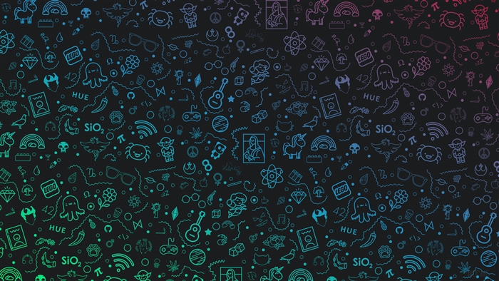 Pattern of icons with gradient colors