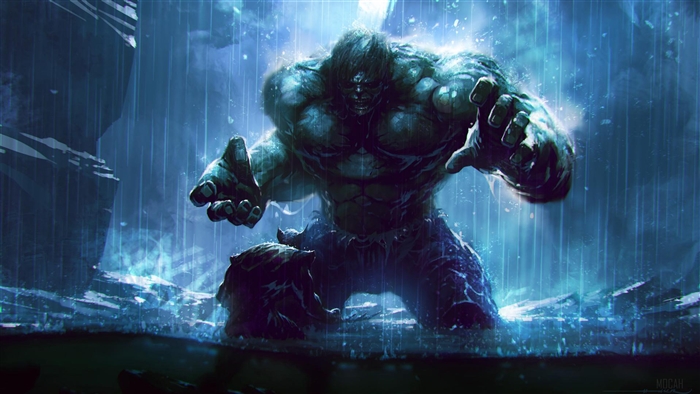 Incredible Hulk Emerging in Rain 4K