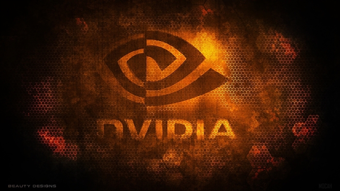 Nvidia logo with honeycomb texture 4K