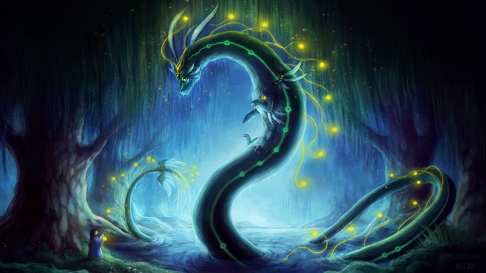 Dragon Goddess in a Magical Forest