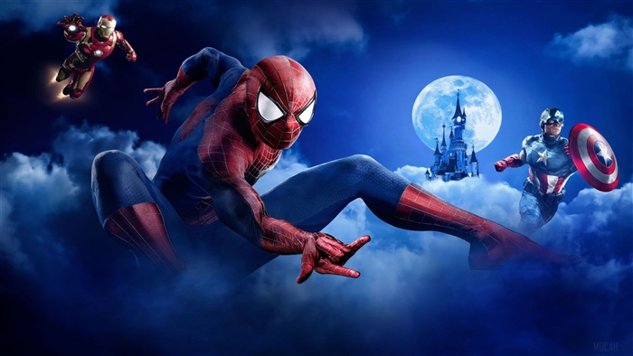 Spider-Man, Iron Man, Captain America, and Disneyland Paris Castle