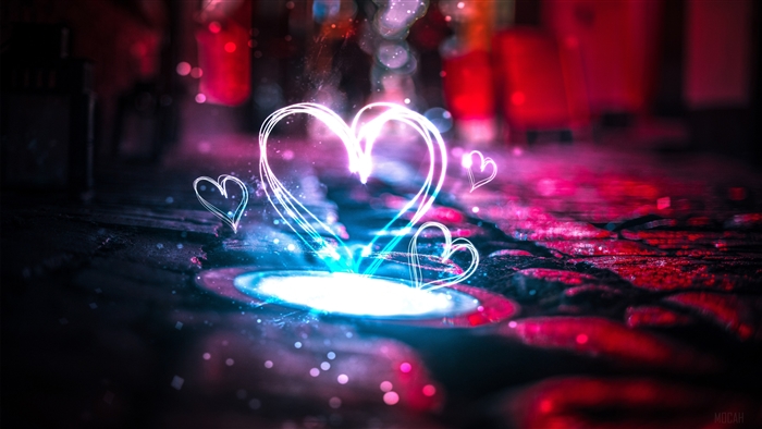 Neon Love Hearts