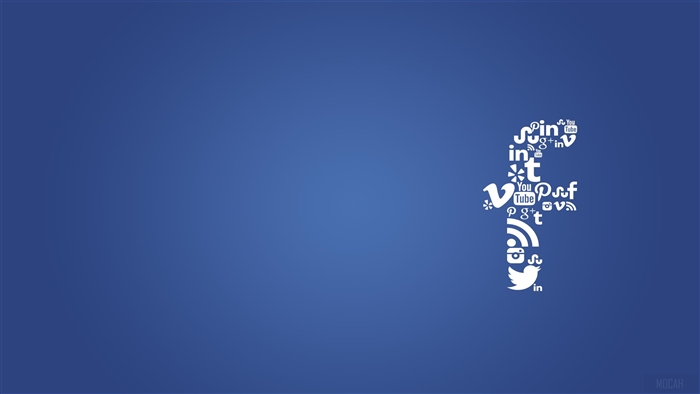 Facebook logo made of social media icons