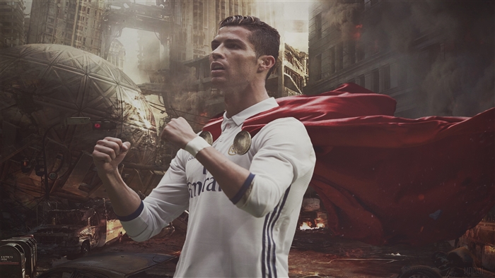 Cristiano Ronaldo in a post-apocalyptic city