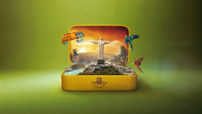 Christ the Redeemer statue in a suitcase, Rio de Janeiro, 4K