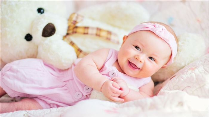 Cute Baby with Teddy Bear 4K
