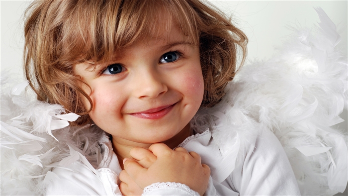 Cute Baby Girl with Angel Wings 4K