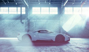 White Ford GT 4K