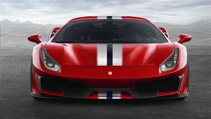 Red 2018 Ferrari 488 Pista 4K