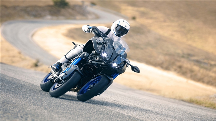2019 Yamaha Niken motorcycle on a winding road