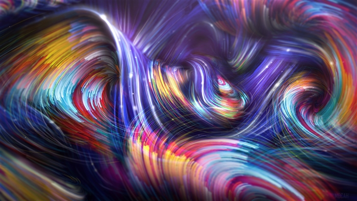 Colorful Spiral Waves 4K Abstract Art