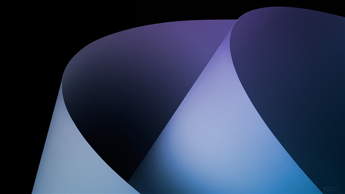 Abstract curves with purple and blue gradient on black background