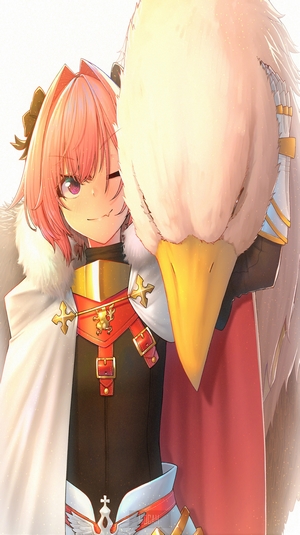 Astolfo from Fate/Grand Order with a bird