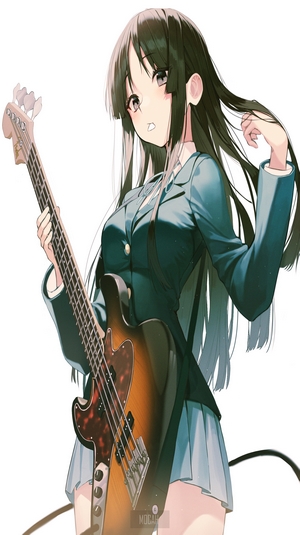 Mio Akiyama from K-ON! playing bass guitar