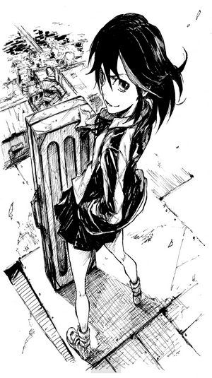 Ryuko Matoi from Kill la Kill standing on a rooftop