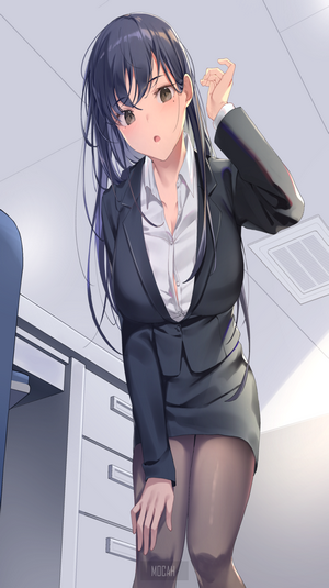 Anime girl in office attire