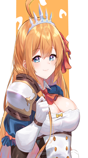 Anime girl with crown and armor