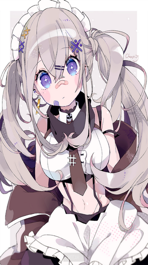 Anime girl with pigtails and maid outfit