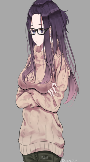 Anime girl with glasses from Yuru Camp