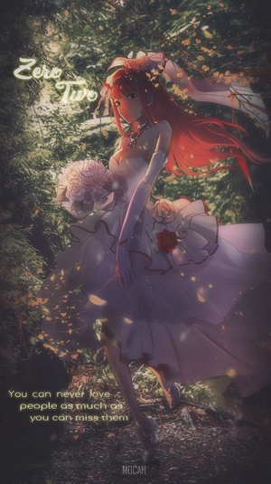 Zero Two from Darling in the FranXX in a wedding dress