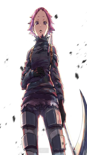 Ebisu from Dorohedoro with a scythe