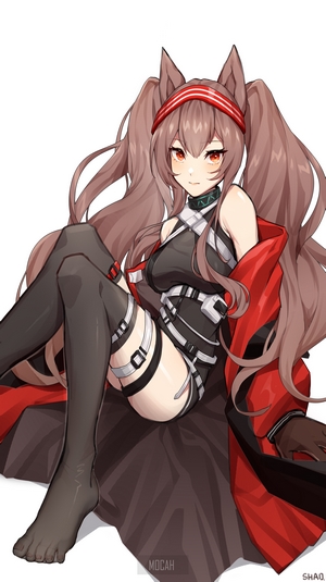 Anime girl with brown hair and fox ears