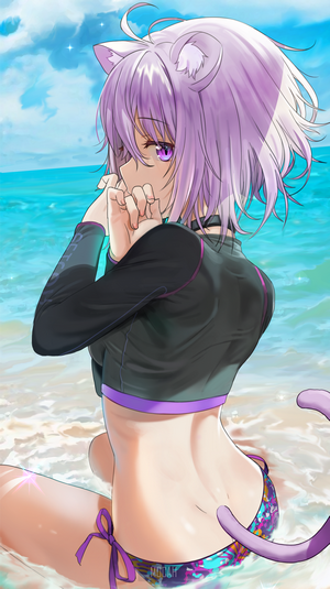 Nekomata Okayu by the Seaside