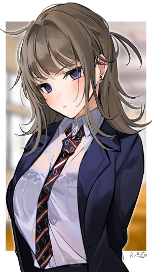 Anime girl in a suit and tie