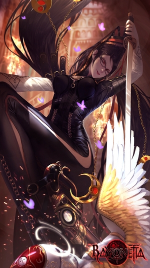 Bayonetta Dark Warrior with Winged Staff