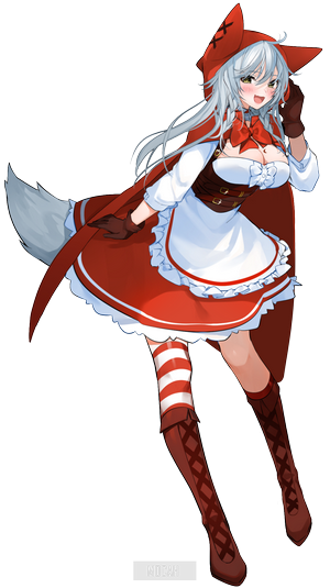 Anime girl in Little Red Riding Hood costume
