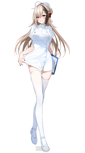 Anime nurse girl holding clipboard