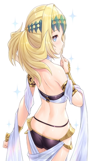 Anime girl with blonde hair and blue eyes