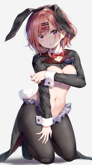 Anime girl with bunny ears and costume