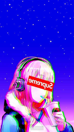 Super Sonico Anime Girl with Supreme Headphones