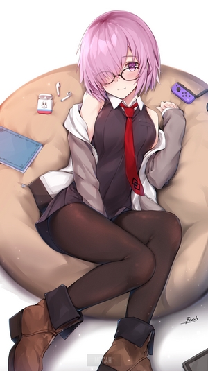 Mashu Kyrielight from Fate/Grand Order Sitting Relaxed