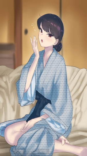 Komi Shouko Yawning in Yukata
