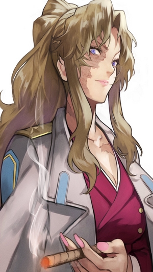 Balalaika from Black Lagoon smoking a cigar
