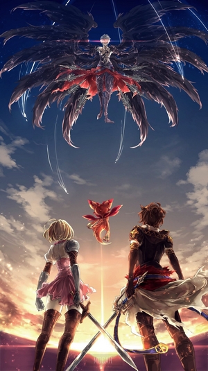 Sandalphon and Djeeta from Granblue Fantasy